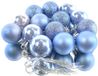 Kaemingk Boule de Noël bleu ciel incassable 3 cm - set de 14