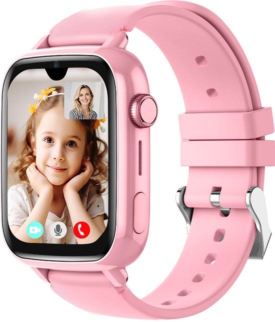 Protectly® GPS Horloge Kind Met Simkaart - 4G - SOS Knop - Smartwatch Kinderen - GPS Tracker Kind - Kinder Smartwatch - Videobellen - HD Camera - Whatsapp en SMS - Elke polsmaat - Incl. Simkaart