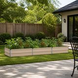 vidaXL Verhoogde Tuinbak Ivoor 240 x 80 x 24 cm Gegalvaniseerd Staal