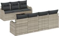 vidaXL - Banc de jardin - Ensemble - Gris clair - 55 x 55 x 37 cm - polyrotin