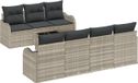vidaXL - Banc de jardin - Ensemble - Gris clair - 55 x 55 x 37 cm - polyrotin