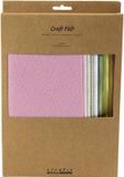 Creativ Company CC Craft Felt, A4, 210x297 mm, 2 mm Thick, Pastel Colours, 10 Sheets