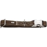 HUNTER HUNTING ALU-STRONG Hondenhalsband, aluminium steeksluiting, leer, robuust, zacht, L, bruin