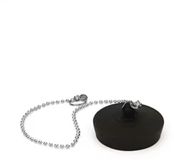 CHPN Gootsteenstop - Stop voor gootsteen - 38MM - Met ketting - Wasbakstop - Rubber - Zwart