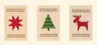 Vervaco Kerst Wenskaart Kit - Set van 3