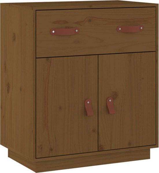 vidaXL Dressoir 65,5x40x75 cm massief grenenhout honingbruin