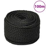 vidaXL Corde de travail 10 mm 100 m polypropylène noir