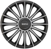Sparco 4-Delige Wieldoppenset Treviso 16-inch Zwart/Zilver