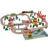 Bandits & Angels Houten treinset 100 dlg met grondplaat
