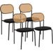 Idmarket - Lot De 4 Chaises Vintage Clotilde En Métal Noir Et Dossier Cannage Pour Salle À Manger