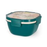 Legami Lunchbox, Travel, 1 vork, 1 vak met vakken, 1 afneembare kruidencontainer inbegrepen, inhoud 1700 ml, 19 x 10,7 x 19 cm