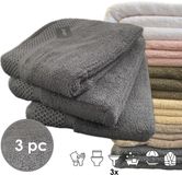 iSleep Deluxe Handdoek - 3 Stuks - 60x110 cm - Antraciet