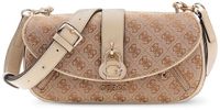 GUESS Jessa Flap Crossbody Bag Latte Logo Lichtbruin