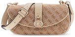 GUESS Jessa Flap Crossbody Bag Latte Logo Lichtbruin