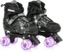 Patin à roulettes enfant 8 roues réglable taille M(32-37) patin à roulettes enfant clignotant noir
