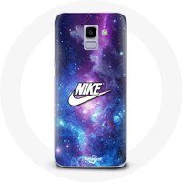 Maniacase Samsung Galaxy A6 2018 Nike Logo wit Gekleurde Ruimte