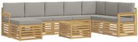 vidaXL - Bank loungeset - Polyester - Wit en lichtgrijs