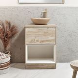 Hudson Reed Hoxton meuble vasque 60cm chêne clair avec vasque à poser ovale beige (sable)