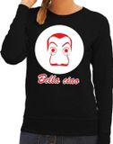 Bellatio Decorations Salvador Dali bankovervaller sweatshirt zwart voor dames - Bella Ciao S