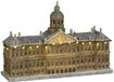 Luville Paleis op de Dam Kerstdorp Huis Polyester Grijs/Beige/Goud/Groen 21 cm