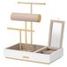 SONGMICS Présentoir à bijoux, support d'accessoires, en métal et bois | CAELEY JJS022W01 Organisateur de bijoux pour colliers, bracelets, boucles d'oreilles, bagues, gris et or, collection CAELEY