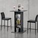en.casa Table de bar Visby avec 3 étagères 70x70x110 cm gris foncé