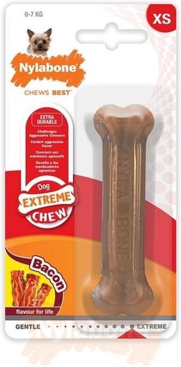 NYLABONE Extreme kauwbot met baconsmaak - X-Small