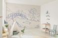 Komar Vlies fotobehang - Disney Winnie the Poeh Blue Ink - 350 x 250 cm