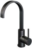 Brauer Black Carving Hoge Opbouw Wastafelmengkraan met Draaibare Platte Uitloop Model A Mat Zwart