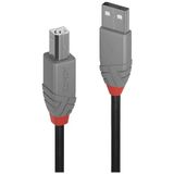 Lindy Anthra Line 36672 USB 2.0 kabel (type A naar B), 1 m, zwart