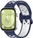 By Qubix Qubix Tweekleurige siliconen band - Donkerblauw met wit - Geschikt voor Huawei Watch Fit 5 / 4 / 3