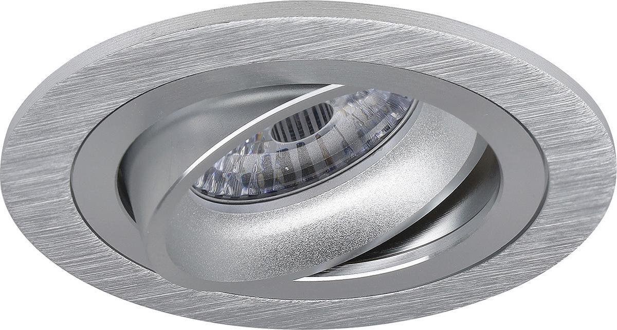 Qualu Spot Armatuur GU10 - Proma Alpin Pro - Inbouw Rond - Mat Zilver - Aluminium - Kantelbaar - Ø92mm