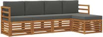 vidaXL Bank loungeset, Natuurlijk en antraciet, Acacia hout