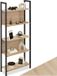 Tectake Bibliothèque – Étagère – 5 Niveaux – Meuble sur Pieds en Bois au Design Industriel – 62 x 24 x 165,5 cm – Bibliothèque pour Salon, Bureau, Chambre & Cuisine – Cadre en Métal Noir - marron clair