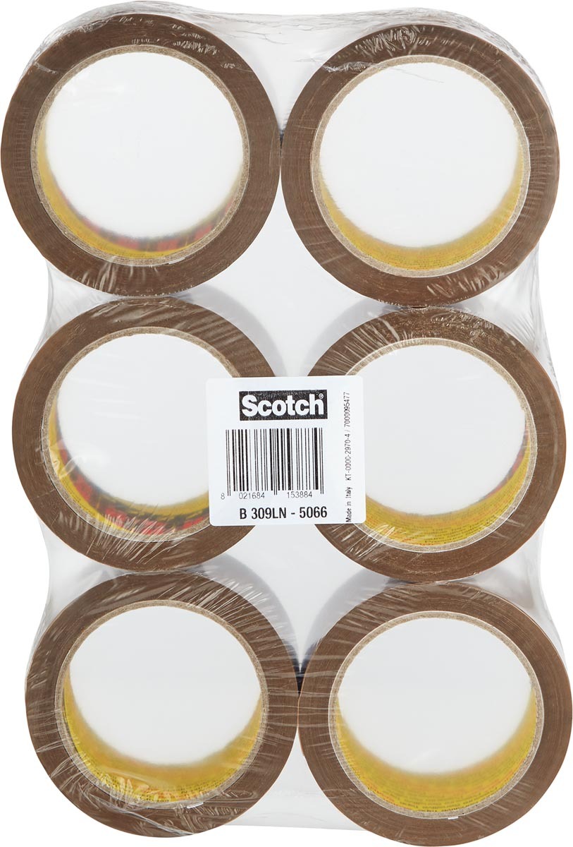 Scotch Verpakkingstape Low Noise 50 mm x 66 m Bruin 6 Rollen