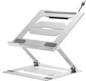 My Wall Verstelbare Laptopstandaard - Tot 17 inch - Met 4-voudige USB-A Hub - Inklapbaar - Aluminium