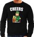 Bellatio Decorations Cheers St. Patricks Day sweater - Zwart - Heren - S