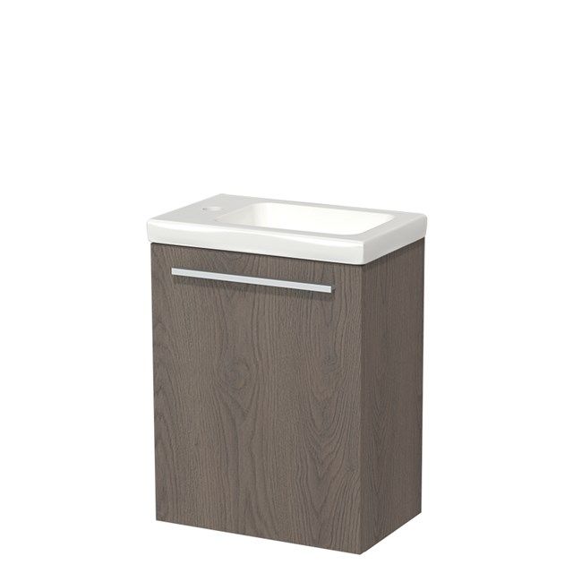 Maxaro Toiletmeubel met Wastafel Keramiek Modulo Donkerbruin Eiken 40 cm