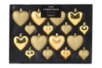 Nampook Kerstbal heart 8x 65/45 mm goud