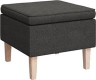 Repose-pieds vidaXL Kruk met houten poten stof donkergrijs