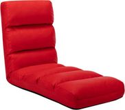 vidaXL Fauteuil de sol - Pliable - Similicuir - Rouge