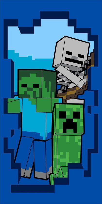 4KidsOnly Minecraft Strandlaken Beware - 70 x 140 cm - Katoen