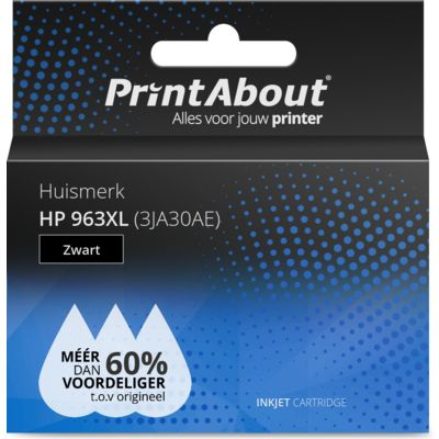 PrintAbout Huismerk HP 963XL (3JA30AE) Inktcartridge Zwart Hoge capaciteit