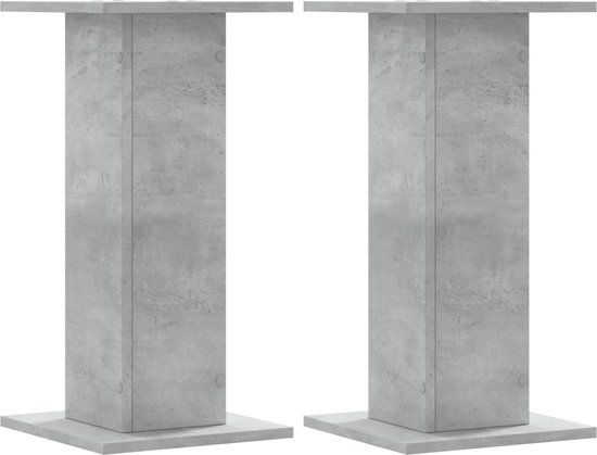 vidaXL Speakerstandaards - 2 st - 30x30x60 cm - Hout - Betongrijs
