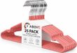 1Above 25x premium rubberen gecoate metalen hangers - robuust - ruimtebesparende organizer kledinghangers voor kledingkasten kapstok rails dun en antislip chroom (roze)