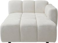 Vente-unique Chaise longue rechts in gebroken wit getextureerde stof CARLIVI