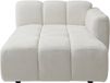 Vente-unique Chaise longue droite en tissu texturé blanc cassé CARLIVI