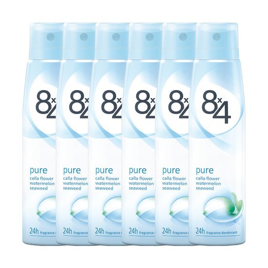 8x4 Pure Deodorant Spray - 6 x 150 ml - Voordeelverpakking