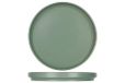 Cosy & Trendy Set van 6 dessertborden van aardewerk, ALTO, groen, diameter 19,5 cm