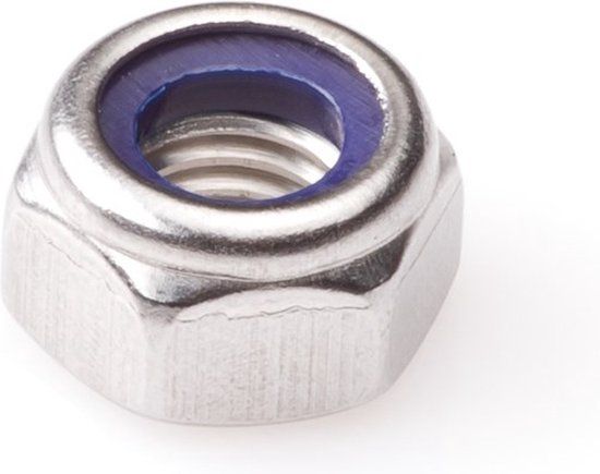 Hoenderdaal Borgmoer Zeskant RVS M6 DIN 985 A2 - Doos à 100 stuks